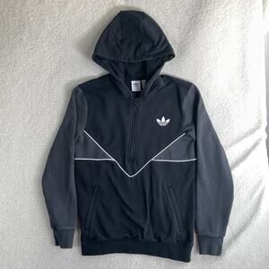 Adidas Archive Hoodie Sweatshirt Boys Youth Large 13-14Y Black Printed Logo